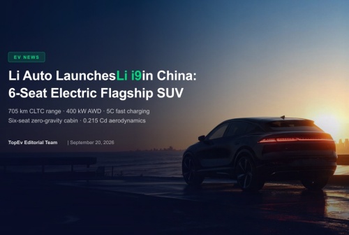 Li Auto Launches Li i9 in China: 6-Seat Electric Flagship Starts at $51,000 USD